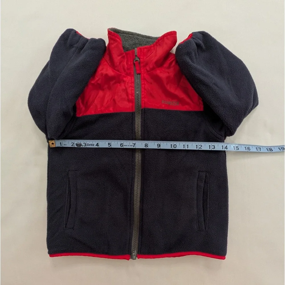 OSHKOSH B'GOSH Boys Blue & Red Reversible Fleece Jacket Small (8-10) - No Size